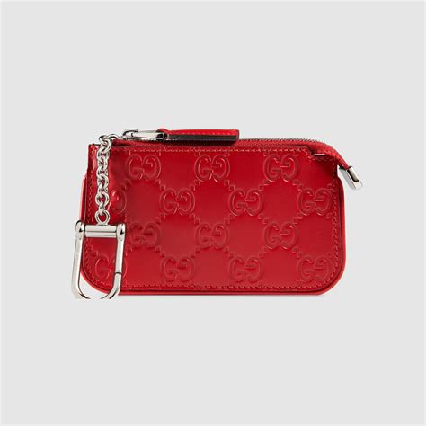 red gucci key case|Gucci key case pouch.